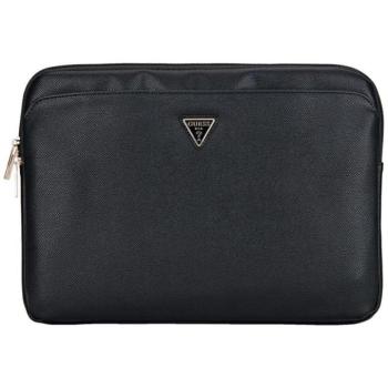 Guess Grained Zipper Pocket Triangle Logo laptoptáska 14&quot; - fekete kép