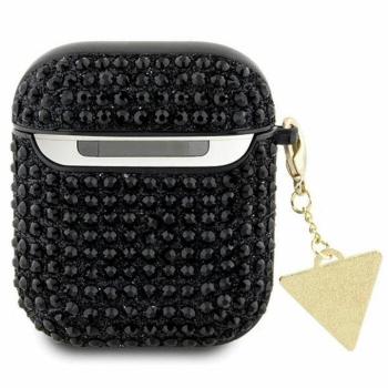 Guess GUA2HDGTPK Rhinestone Triangle Charm tok AirPods 1/2 - fekete kép