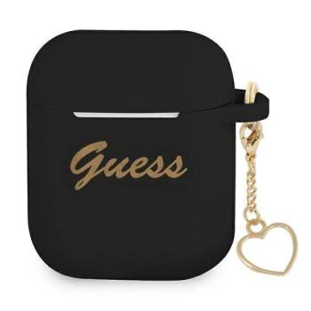 Guess GUA2LSCHSK AirPods 1/2 tok fekete Szilikon Charm Szív kollekció kép