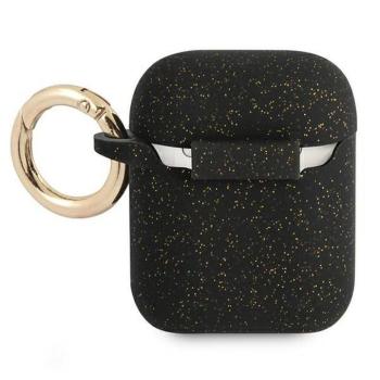 Guess GUA2SGGEK Silicone Glitter tok AirPods 1/2 - fekete kép
