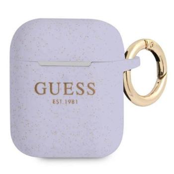 Guess GUA2SGGEU AirPods 1/2 tok lila szilikon csillogó kép