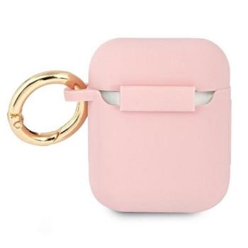 Guess GUA2SSSI Silicone Vintage Script tok AirPods 1/2 - rózsaszín kép
