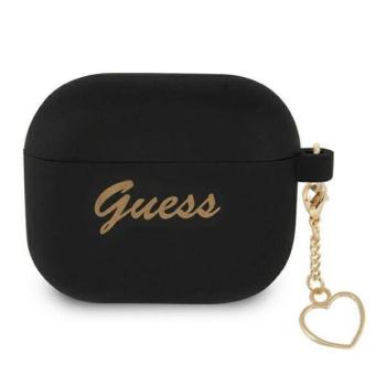 Guess GUA3LSCHSK AirPods 3 fekete szilikon Charm Heart Collection tok kép