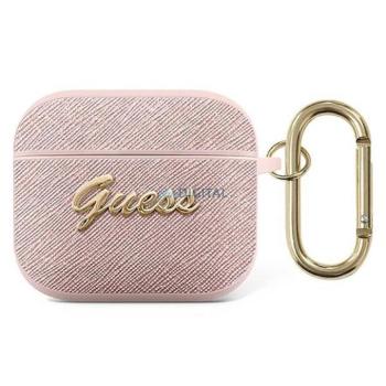 Guess GUA3SASMP Saffiano Script Metal Collection tok AirPods 3 - rózsaszín kép