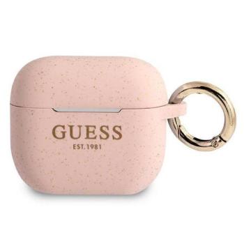 Guess GUA3SGGEP AirPods 3 rózsaszín szilikon Glitter tok kép