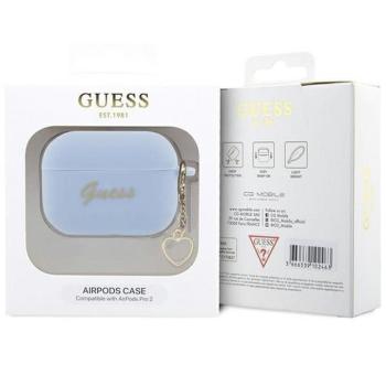 Guess GUAP2LSCHSB Silicone Charm Heart Collection tok AirPods Pro 2 - kék kép