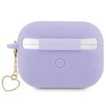 Guess GUAP2LSCHSU Silicone Charm Heart Collection tok AirPods Pro 2 - lila kép