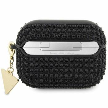 Guess GUAPHDGTPK Rhinestone Triangle Charm tok AirPods Pro - fekete kép