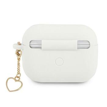 Guess GUAPLSCHSH Silicone Charm Heart Collection tok AirPods Pro - fehér kép
