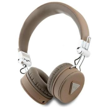Guess GUBH70PGTSPSW Grained Classic Round Shape bluetooth vezeték nélküli fejhallgató ENC - barna kép