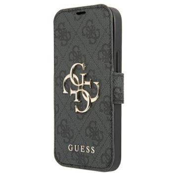 Guess GUBKP13X4GMGGR iPhone 13 Pro Max 6,7&quot; szürke 4G nagy fém logós könyvtok kép