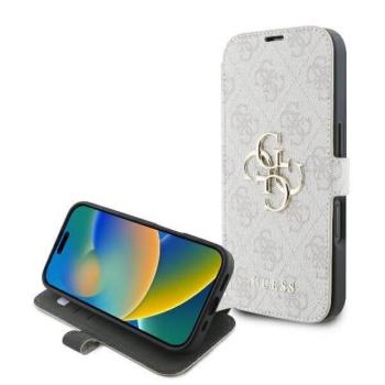 Guess GUBKP16M4GMGPII 4G Metal Logo könyvtok iPhone 16 Plus - rózsaszín kép