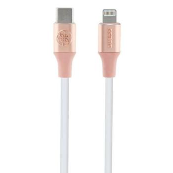 Guess GUCLLALRGDD Ebossed Logo Type-C - Lightning USB kábel 3A 1.5m - rózsaszín kép