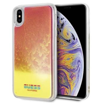 Guess GUHCI65GLCPI iPhone Xs Max rózsaszín California foszforeszkáló keménytok kép