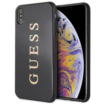 Guess GUHCI65TGGGBK iPhone Xs Max fekete keménytok Classic Double Layer Glitter tok kép