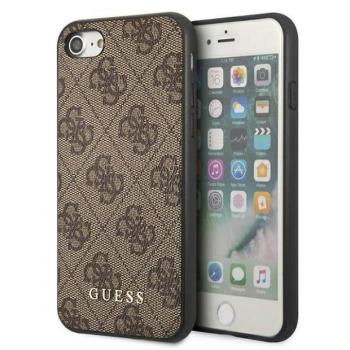 Guess GUHCI8G4GFBR iPhone SE 2022 / 2020 / 7 / 8 barna 4G fém arany logós keménytok kép