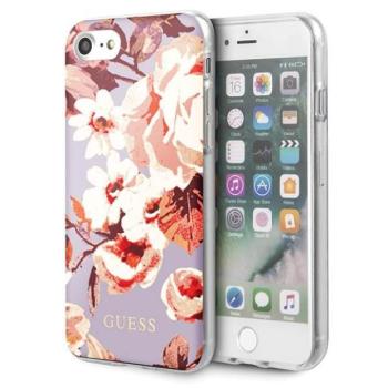 Guess GUHCI8PCUTRFL02 iPhone 7/8/SE 2020 / SE 2022 lila N°2 Flower Collection fényes tok kép