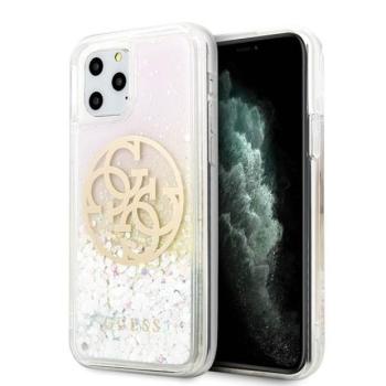 Guess GUHCN58LGIRGP iPhone 11 Pro színátmenetes folyékony csillogó kristályos Circle Logo keménytok kép