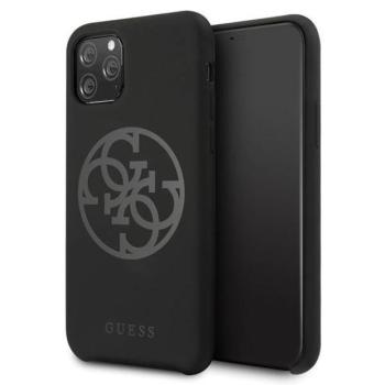 Guess GUHCN58LS4GBK iPhone 11 Pro fekete szilikon 4G Tone On Tone keménytok kép
