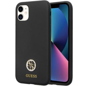 Guess GUHCN614DGPK iPhone 11 6.1&quot; fekete keménytok szilikon logó Strass 4G kép