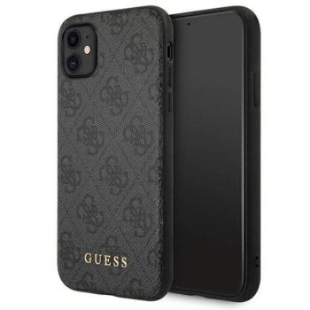 Guess GUHCN61G4GFGR iPhone 11 6,1&quot; szürke keménytok 4G fém arany logóval kép