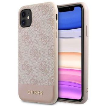 Guess GUHCN61G4GLPI iPhone 11 6,1&quot; / Xr rózsaszín 4G Stripe Collection keménytok kép