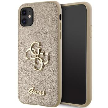 Guess GUHCN61HG4SGD iPhone 11 6.1&quot; arany keménytok Glitter Script Big 4G kép