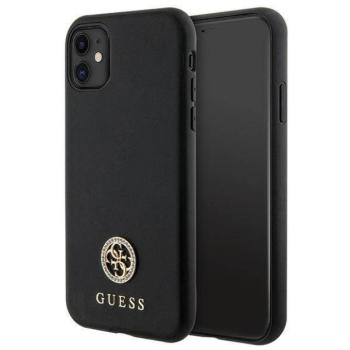 Guess GUHCN61PS4DGPK Strass Metal Logo keménytok iPhone 11 - fekete kép