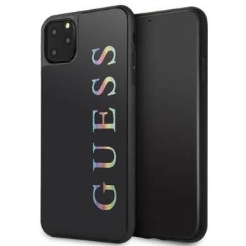 Guess GUHCN65LGMLBK iPhone 11 Pro Max fekete csillogó logós keménytok kép