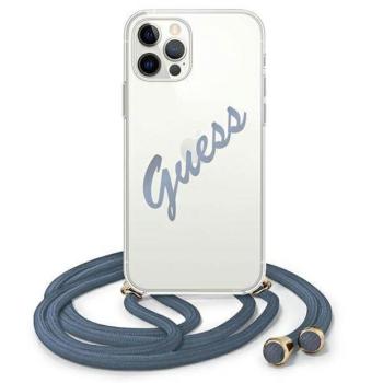 Guess GUHCP12LCRTVSBL iPhone 12 Pro Max 6,7&quot; kék Script Vintage keménytok kép