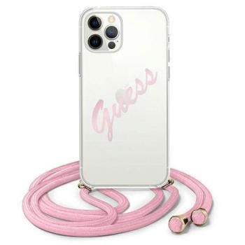 Guess GUHCP12LCRTVSPI iPhone 12 Pro Max 6,7&quot; rózsaszín Script Vintage keménytok kép