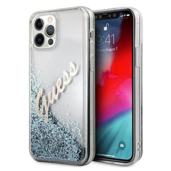 Guess GUHCP12LGLVSBL iPhone 12 Pro Max 6,7&quot; kék Glitter Vintage Script keménytok kép