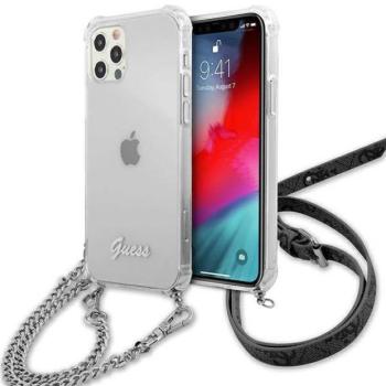 Guess GUHCP12LKC4GSSI iPhone 12 Pro Max 6,7&quot; átlátszó keménytok 4G ezüst lánccal kép