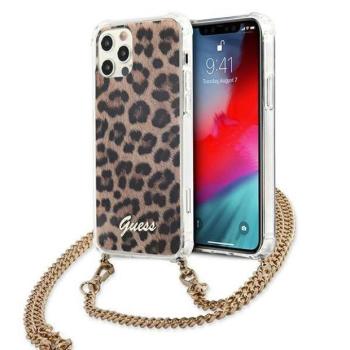 Guess GUHCP12LKCLEO iPhone 12 Pro Max 6,7&quot; Leopárd keménytok arany szíjas kép