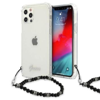 Guess GUHCP12LKPSBK iPhone 12 Pro Max 6,7&quot; átlátszó fekete gyöngyház keménytok kép