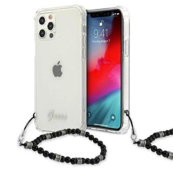 Guess GUHCP12MKPSBK iPhone 12/12 Pro 6,1&quot; átlátszó fekete gyöngyház keménytok kép