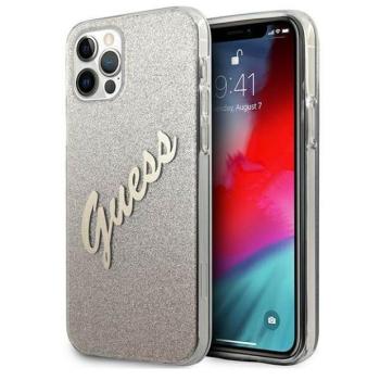 Guess GUHCP12MPCUGLSGO iPhone 12/12 Pro 6,1&quot; arany csillogó színátmenetes Script keménytok kép