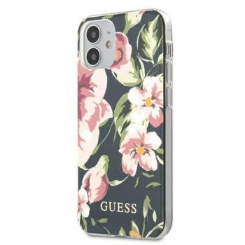 Guess GUHCP12SIMLFL03 iPhone 12 mini 5,4&quot; kék N°3 Flower Collection tok kép