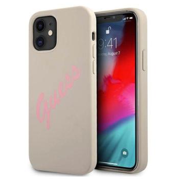 Guess GUHCP12SLSVSGP iPhone 12 mini 5,4&quot; szürke / rózsaszín szilikon Vintage keménytok kép