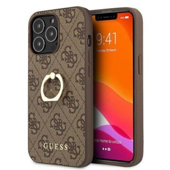 Guess GUHCP13L4GMRBR iPhone 13 Pro / 13 6,1&quot; barna keménytok 4G gyűrűvel kép
