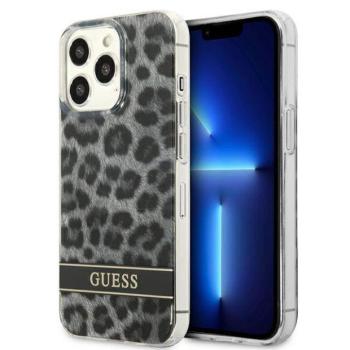 Guess GUHCP13LHSLEOK iPhone 13 Pro / 13 6,1&quot; szürke Leopárd keménytok kép