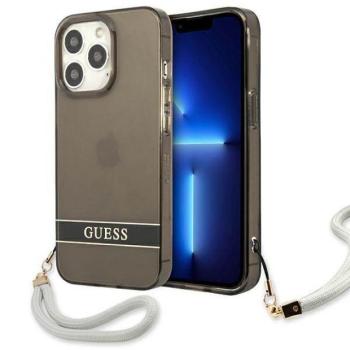 Guess GUHCP13LHTSGSK iPhone 13 Pro / 13 6,1&quot; fekete átlátszó Stap keménytok kép