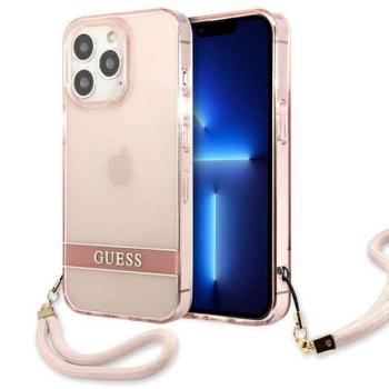 Guess GUHCP13LHTSGSP iPhone 13 Pro / 13 6,1&quot; rózsaszín átlátszó Stap keménytok kép
