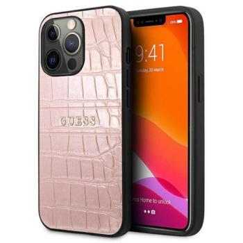 Guess GUHCP13LPCRBPI iPhone 13 Pro / 13 6,1&quot; rózsaszín Croco Strap Collection tok kép
