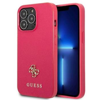 Guess GUHCP13LPS4MF iPhone 13 Pro / 13 6,1&quot; rózsaszín Saffiano 4G kis fém logós keménytok kép