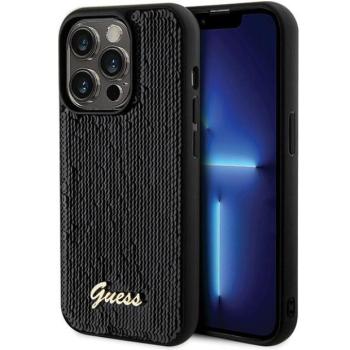 Guess GUHCP13LPSFDGSK iPhone 13 Pro / 13 6.1&quot; fekete keménytok Sequin Script Metal kép
