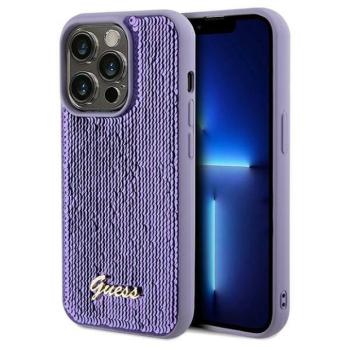 Guess GUHCP13LPSFDGSUiPhone 13 Pro / 13 6.1&quot; lila keménytok Sequin Script Metal kép