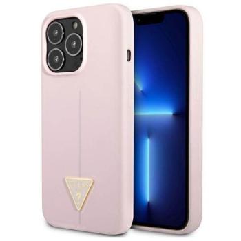 Guess GUHCP13LSLTGU iPhone 13 Pro / 13 6,1&quot; lila szilikon háromszög logós keménytok kép