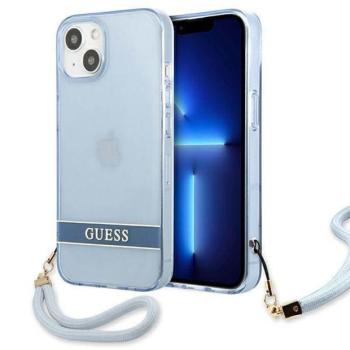 Guess GUHCP13MHTSGSB iPhone 13 6.1&quot; kék áttetsző keménytok pánttal kép
