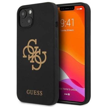 Guess GUHCP13MLS4GGBK iPhone 13 6.1&quot; fekete keménytok Szilikon 4G logóval kép